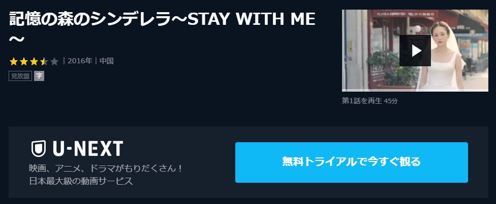 中国ドラマ 記憶の森のシンデレラ全39話を日本語字幕で見れる無料動画配信サービス 韓ドラペン