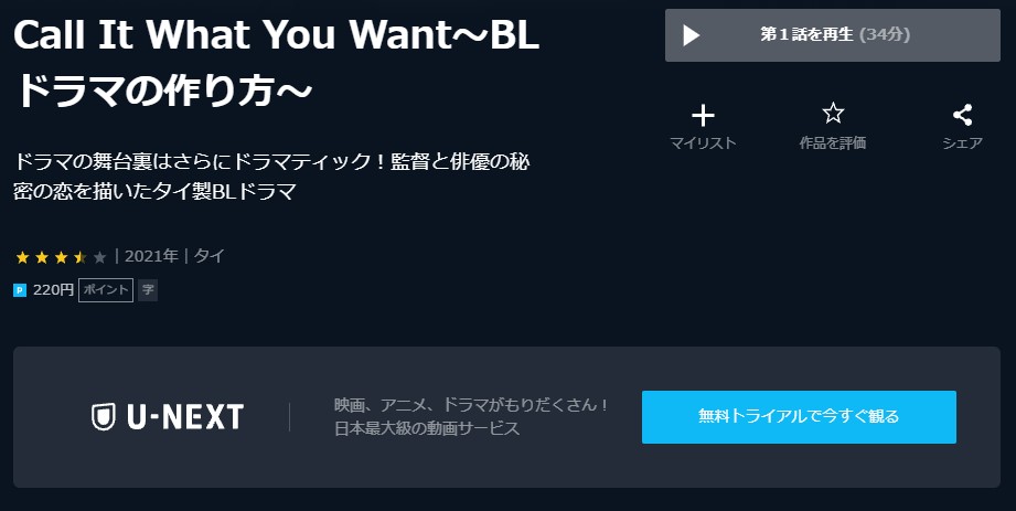 Call-It-What-You-Want～BLドラマの作り方～U-NEXT